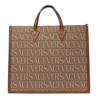Versace Canvas And Leather Shopping Bag