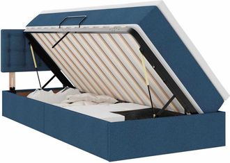 vidaXL Storage Bed with Mattress Blue 90 x 200 cm Engineered Wood vidaXL