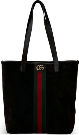 Gucci Schoudertas met su&egrave;de streep - Zwart