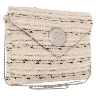 Chanel Pre-owned Vintage Leren Crossbody Tas - Dames - Pre-owned - Wit - Maat: ONE Size Leer