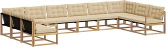 vidaXL Conjunto De Sof&aacute;s De Exterior 10 Uds. Y Beige Vidaxl