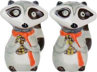 Gibson Home Woodland Raccoon 2 Piece Hard Dolomite Salt and Pepper Set in Multi at Nordstrom