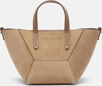 Brunello Cucinelli Duo Mini Monili suede top-handle bag