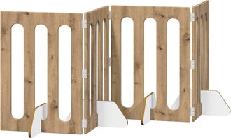 vidaXL Valla Plegable Para Mascotas 4 Uds. Roble Artisan Vidaxl