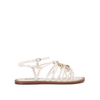 Steve Madden Womens La Charmer White Sandals Fabric - Size UK 5