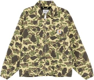 Carhartt Work in Progress Groene Duck Detroit Katoenen Jas - Heren - Zomerjassen - Groen - M - Katoen - Jassen