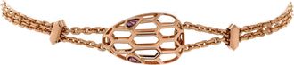 Bulgari Serpenti Seduttori Chain Bracelet 18K Rose Gold with Amethyst