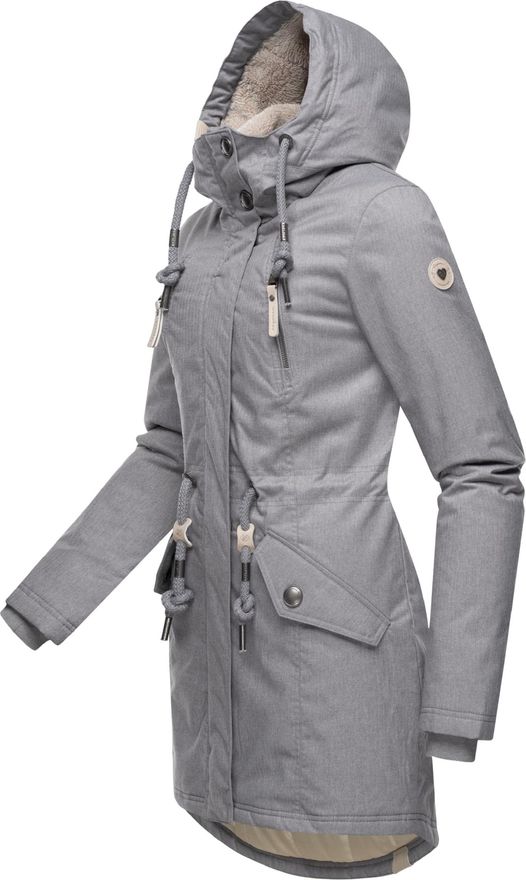 Ragwear Damen Wintermantel Mit Teddyfell - Wasserdichter Parka Aus Kord Mit Kapuze Für Kalte Tage