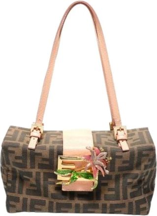 Fendi Pre-owned Shoulder Bags, female, Brown, Size: ONE SIZE Pre-owned Zucca Handbag
