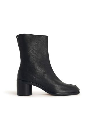 Maison Margiela tabi schwarze Lear -Kn&ouml;chelstiefel