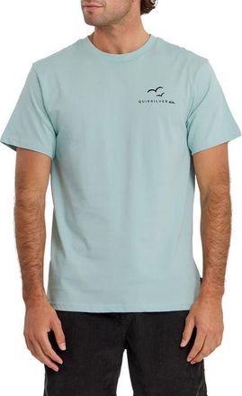 Quiksilver Happy Trails Cotton Graphic T-Shirt in Blue Haze at Nordstrom, Size Xx-Large