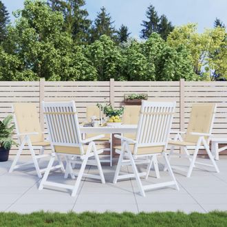 vidaXL Vidaxl - Coj&iacute;n Silla De Jard&iacute;n Respaldo Alto 6 Uds Tela Beige 120x50x3cm