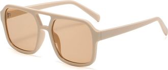 Generic Mens Outdoor Vacation Sunglasses Driving Commuter Womens Sports Sun Glasses(Beige)