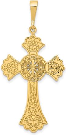 Diamond2Deal 14k Yellow Gold Celtic Cross Pendant