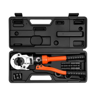 OEM Herramienta De Crimpado Hidr&aacute;ulica, Presi&oacute;n De 80 Kn, Cabezal Giratorio De 360&deg;, Color Naranja