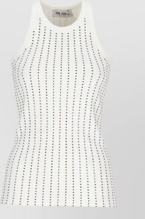 The Attico sleeveless cotton top strass studs