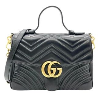 Gucci Pre-owned Handbags, female, Black, Size: ONE SIZE Pre-owned GG Marmont Shoulder Bag