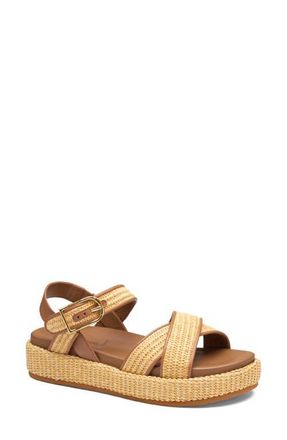 Johnston & Murphy Carli Ankle Strap Platform Sandal in Cognac Nappa Leather at Nordstrom, Size 9.5