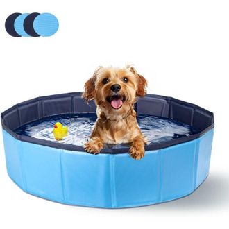 OEM Ba&ntilde;era Para Perros, R&iacute;gida Y Plegable, Para Perros Peque&ntilde;os Y Grandes, Gatos, 80 X 20 Cm, Talla S, Azul