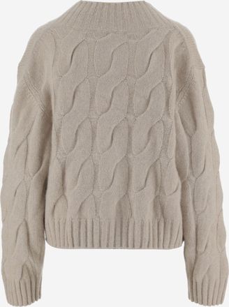 Allude Womens Beige Cashmere And Silk Sweater