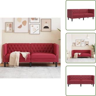vidaXL Divano a due posti - vidaXL Poltrona Chesterfield a 2 Posti Rosso Vino in Similpelle - Poltrona in ecopelle