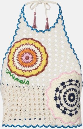 Alemais Elma crochet embroidered cotton crop top