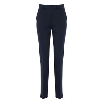 Max Mara Ermes Trousers - female - Max Mara Studio - Slim-fit Trousers - Blue - M - Trousers