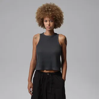 Nike Jordan Womens Jordan Flight Waffle Tank Top in Black | IF1160-010