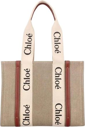 Chlo&eacute; Woody Tote - Dames - Shoppers - Beige - ONE Size - Leer - Tassen