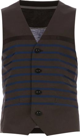 sacai striped waistcoat - Bruin
