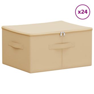 vidaXL Caja De Almacenamiento 24 Pcs Crema 43 X 34 X 23 Cm Vidaxl