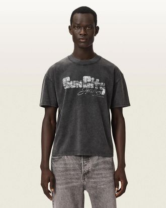 AllSaints Cotton Sun City Short Sleeve Boxy Graphic T-Shirt, Size: XXL