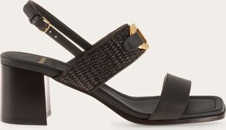 Ferragamo Women Sandal with Gancini ornament Brown Size 10.5