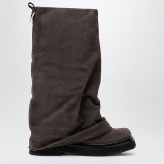The Attico Stivali combat Robin in camoscio grigio scuro