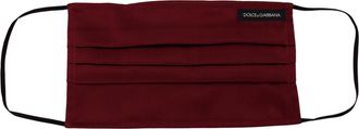 Dolce & Gabbana Elegante Satijnen Geplooide Bordeaux Rode Vrouwenmasker