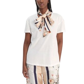 Liu Jo Neck-tie T-shirt - female - Liu Jo - T-Shirts - Beige - L - Tops