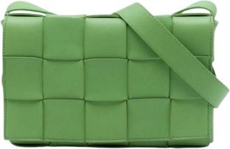 Bottega Veneta Pre-owned Cassette Shoulder Bag - Dames - Vintage Schoudertas - Groen - ONE Size - Leer - Vintage