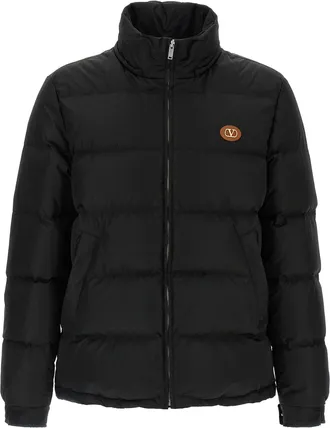 Valentino Garavani Mens Black Polyamide Full-Length Jacket Clothing
