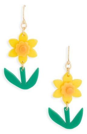 Leith Spring Daffodil Drop Earrings in Yellow Multi- Gold at Nordstrom Rack