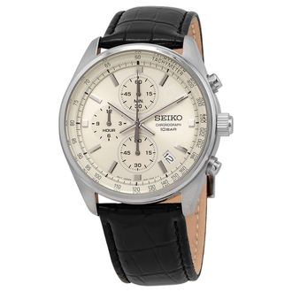 Seiko Chronograph Quartz Champagne Dial Mens Watch SSB383