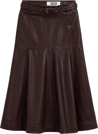 Silvian Heach Longuette Rok - Dames - Rokken - Bruin - Maat: XS Poliester
