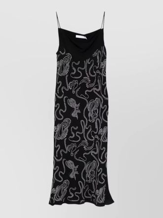 Iro long dress cowl neckline midi length