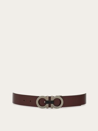 Ferragamo Men Reversible and adjustable Gancini belt Brown