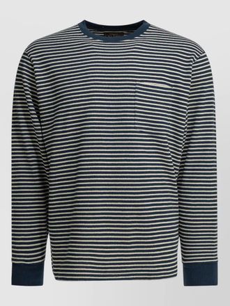 Beams Plus striped cotton crewneck sweatshirt