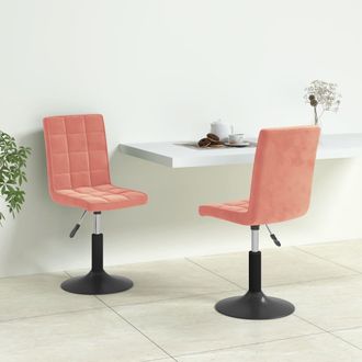 vidaXL Vidaxl - Sillas De Comedor Giratorias 2 Unidades De Terciopelo Rosa