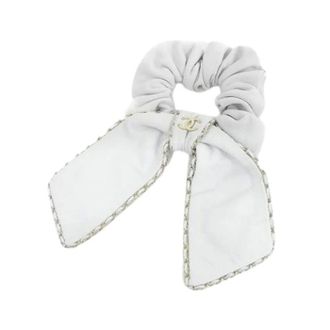 Chanel Pre-owned Accessories, female, White, Size: ONE SIZE Pre-owned Leather Scrunchie