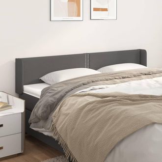 vidaXL Cabecero De Cuero Sint&eacute;tico Gris 203x16x78/88 Cm Vidaxl