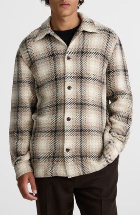 Madewell Twill Shirt Jacket in Heavy Twill Plaid Grey/Ivory at Nordstrom, Size Small