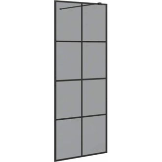 vidaXL Pared De Ducha Walk-in Negro 80 X 195 Cm Vidrio Templado Vidaxl
