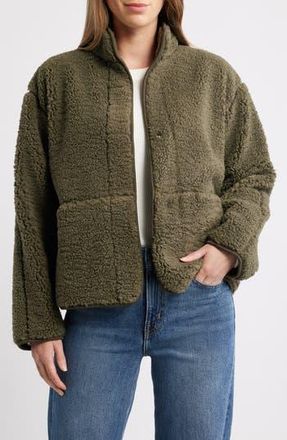 Caslon Faux Shearling Jacket in Olive Sarma at Nordstrom Rack, Size Xx-Large